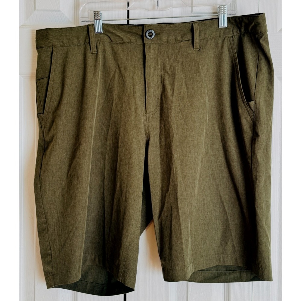 Fox Racing Casual Shorts Olive Green Polyester/Elastane Men's Size 40